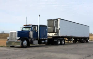 reefer trailer on the road